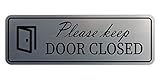 Standard Please Keep Door Closed Sign (Brushed Silver) - Small