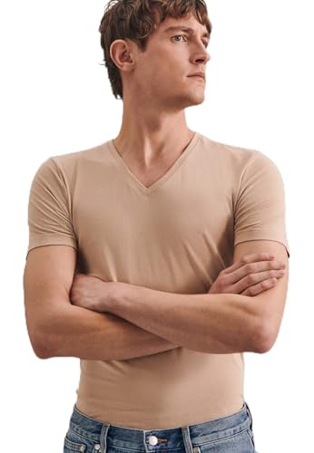 Seidensticker Herren Kurzarm Mit V-ausschnitt T-Shirt Nude XL EU