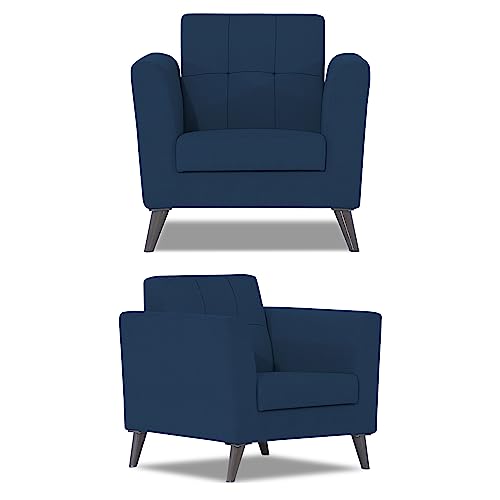 Image of Adorn India Dannis 3+1+1 5 Seater Sofa Set (Blue) (3 Year Warranty)