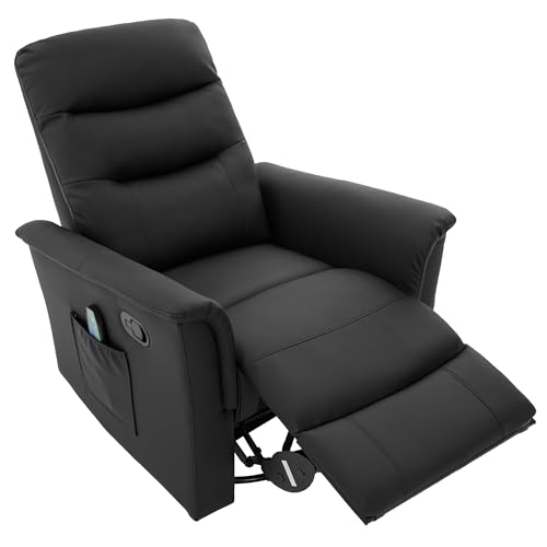 Sillón Plegable Cuero Sintético Negro miniatura 6
