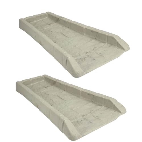 Suncast Poly Composite Easy to Use Decorative Outdoor Rain Gutter Downspout Extension Splash Block for Drains Under Gutters Tan 2 Pack