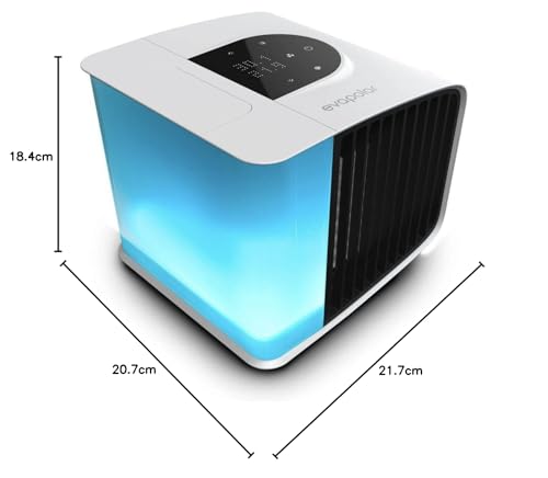 Evapolar evaSMART Personal Portable Air Cooler and Humidifier with Alexa Support, Desktop Cooling Fan, for Home and Office, with USB Connectivity and Built-in LED Light, Stormy Grey