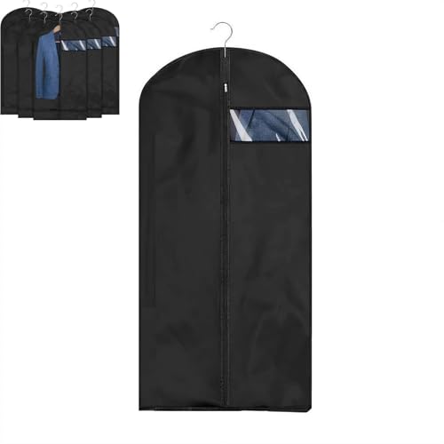 Space Saving Hanging Garment Bag with Self Compression Zipper,Clear Garment Bag for Hanging Clothes,Dust Cover Clothes Bags for Down Coat,Suit Bags for Closet Storage,pace Saving Hanging Protector