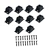 Moyeetings 10Pcs Iron Baluster Shoes for Staircase Stair Rail Base Sturdy Metal Railing Shoes for Office Decoration Banister Landscape, Fixed Shoes, Square Hole 12.9mm