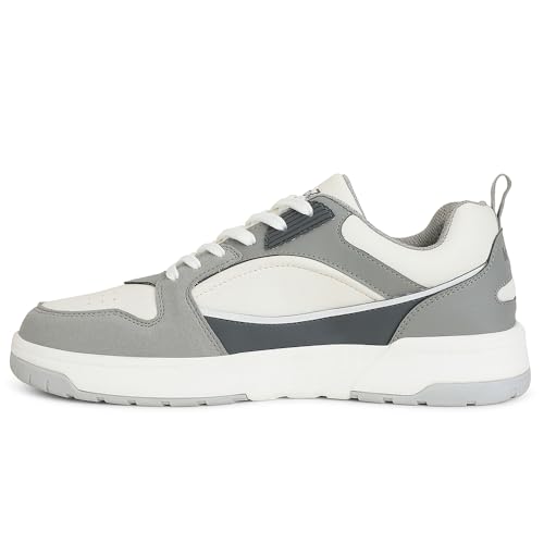 Image of Liberty Leap7x LAPON-1E Men's Casual Lacing Sneakers, Beige, Black & Light Grey | Suitable For Walking Travel, College, Office | Comfortable Lace-Up Casual Shoes | Lightweight Stylish Fashion Footwear