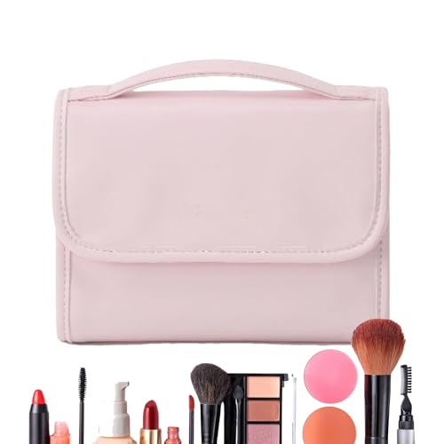 Bolsa de maquillaje, organizador de artículos de aseo multiusos, resistente al agua, para viajes por carretera, viajes, gimnasio, al aire libre, mochileros, negocios, niñas y mujeres, Pink, Refer to