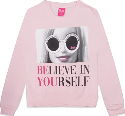 Barbie Sudadera de algodón para niñas, rosa, 9-10 Años