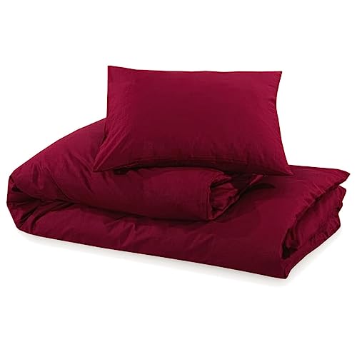 Parure de lit Bordeaux 260x220 cm en coton de qualité supérieure durable - 7