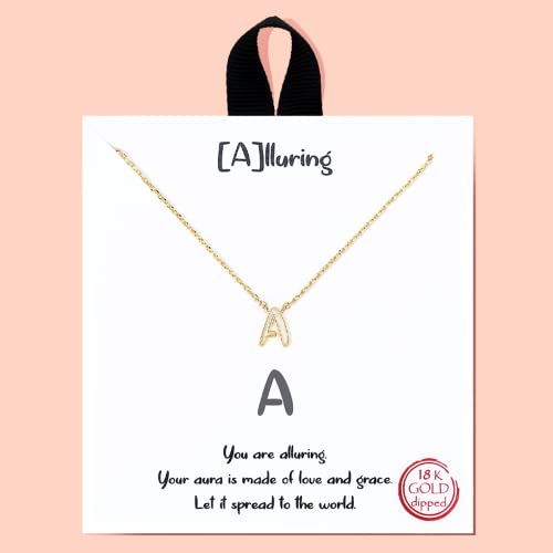 Leafael Initial 18K Gold Dipped Handmade Hypoallergenic Dainty Necklace Personalized Message Card Letter Charm Choker, A, Made In Korea, Jewelry Gifts For Women Girls #TOP24