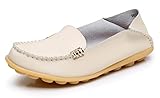VenusCelia Women's Natural 2 Comfort Walking Flat Loafer(7 M US,Beige)