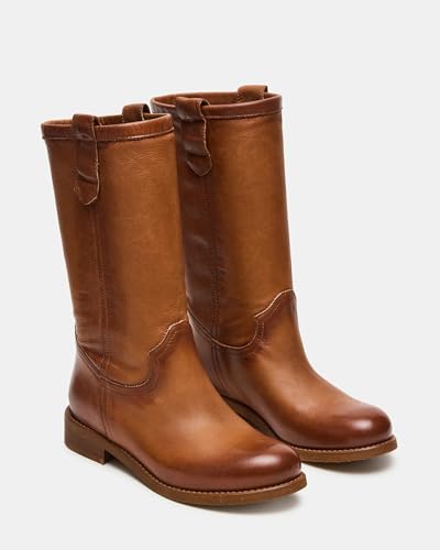 Mid Calf Boots for Women Chunky Block Heel Pull On Boots Round Toe Low Heel Trendy Stylish Riding Boots2