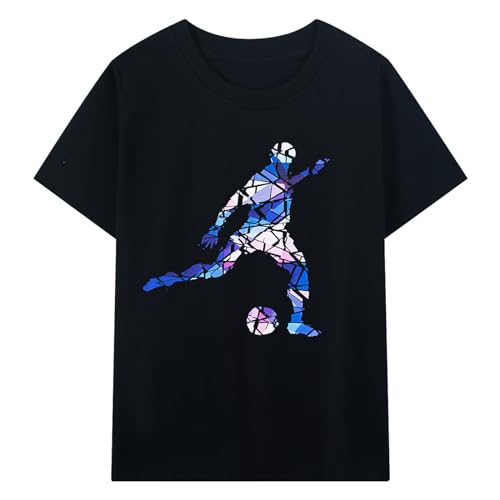 Image of HILEELANG Kids Boy Basic Plain Cotton T-Shirts Short Sleeve Crew Neck Summer Tees 4packs 6-12 Years