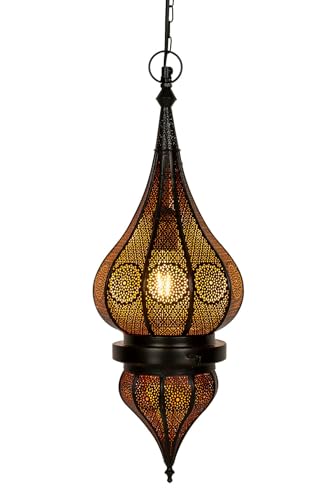 Fayna - Lámpara colgante oriental (55 cm, casquillo E27), diseño marroquí, lámpara de techo de Marruecos, lámpara oriental para salón, cocina o colgar sobre la mesa de comedor