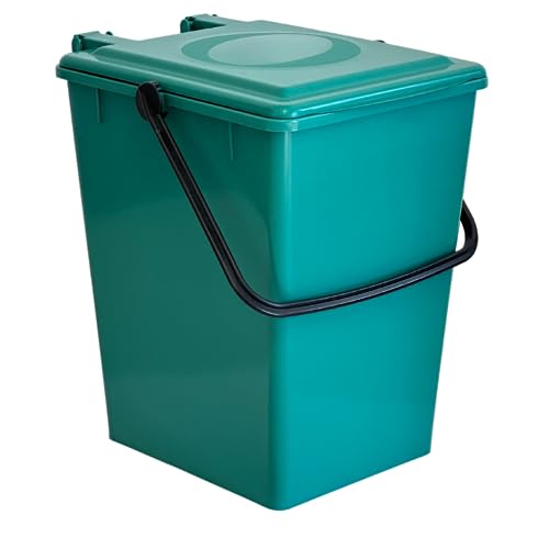 Tomaino - Poubelle pour tri sélectif 10 l - Bac pour déchets humides, verre, papier et plastique avec poignée anti-vandalisme - Poubelle pour cuisine et...