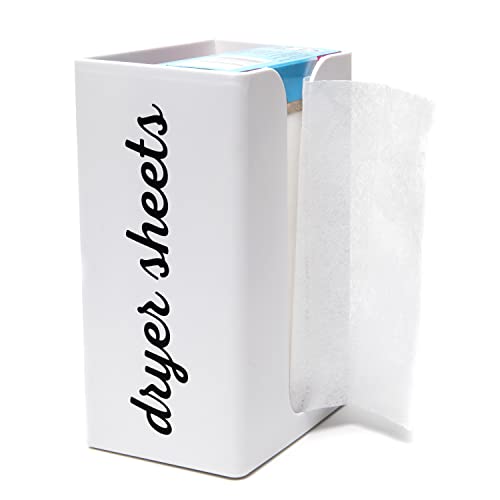 Dryer Sheets Dispenser Magnetic | Dryer Sheet Dispenser and Storage for Laundry Room Softener Sheets | Dryer Sheet Holder | Attaches to Dryer, Washer, or Cabinet