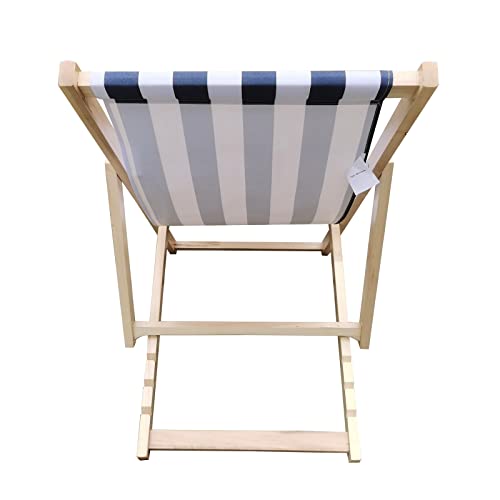 Sybrioka Beach Sling Chair,Outdoor Lounge Chair, Folding Patio Reclining, Camping Chairs With Adjustable Wood Backrest, For Outside Lawn Deck Pool (Blue) #TOP5