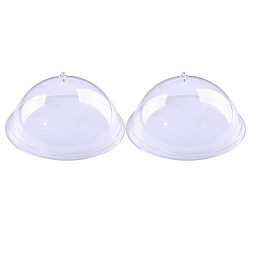 Hemoton 2 peças de capa de acrílico para bolos, capa transparente redonda para bolo Cloche, tampa pa