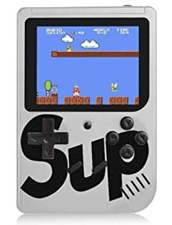 AFFINITY SUP 400 Handheld Game Console, Classic Retro Video Gaming Player Colorful LCD Screen USB Rechargeable Portable Game Console with 400 in 1 Best Toy Birthday Gift for Kids (White)
