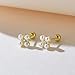 Niaspi Four Leaf Clover Pearl Stud Earrings for Women Small S925 Sterling Silver Cartilage Conch Helix Tragus Piercing Jewelry Dainty Screw Back Earrings Studs Fashion Ear Jewelry (Gold)