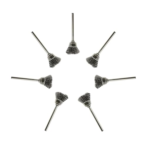 Image of 15PCS 50x15mm Silver Stainless Steel Wire Brush Wheel with Handle Grinding Descaling Polishing Tools for Cleaning and Deburring Metal Surface