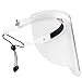 NoCry Protective Face Shield Mask with Adjustable Headband and 2 Reusable Plastic Visors — Flip-Up Design with Durable Metal Hinges — Anti-Slip Forehead Padding — Fits Over Glasses