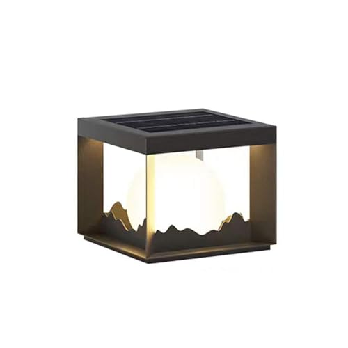 Farola Solar para Exteriores, Moderna, Cuadrada, LED, de Acero Inoxidable, Resistente al Agua, para portones y terrazas.