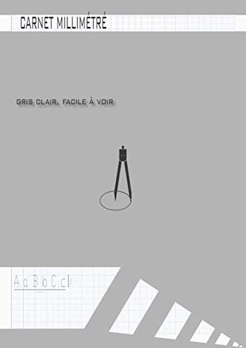 Carnet millimétré, papier à dessin précis: dessin technique, grille imprimée à l'encre gris clair