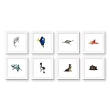 Dimensions de la galerie pop : les pop de galerie encadrés mesurent 30,48 x 30,48 cm sans revêtement en verre ou acrylique, et les pop non encadrés mesurent 28,4 x 28,4 cm