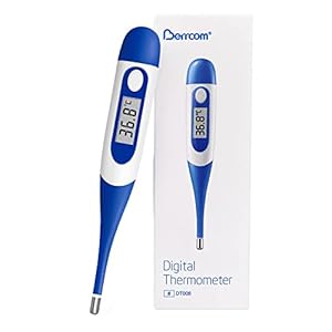 Berrcom Flexible Digital Thermometer for Adults, Babies and Kids Oral and Underarm Medical Thermometer with °C/°F Switch and Fever Alarm