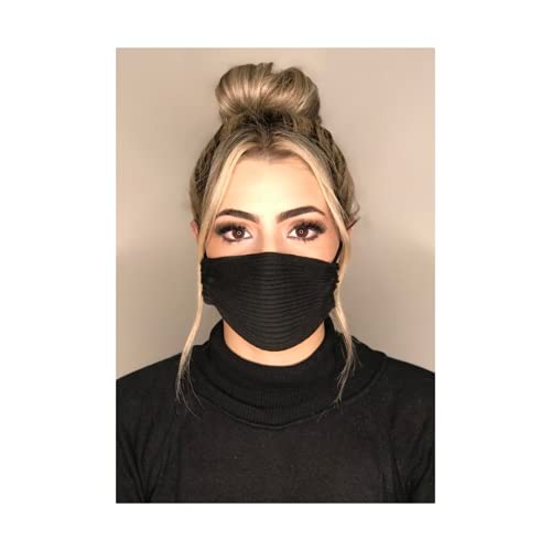 KIT com 3 Máscaras Femininas Cores - Máscara Tricot Canelada Viscose - Máscara Blogueirinha