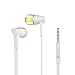 Wired Headphones Stereo Earphones In-Ear Earbuds Control Crystal Sound with Mic White