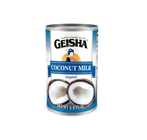 GEISHA Coconut milk 5.6 FL OZ. (Pack of 24), Small Size Coconut Milk 17-19% fat | No Trans Fat - No Sugar Added – Gluten Free - Dairy Alternative Coffee Creamer - Made in Thailand