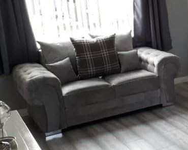 Rosemont Furniture - Verona 2C2 Corner for Living Room, Grey Fabric UK Upholstered Corner Sofa (Grey, 2 Seater)