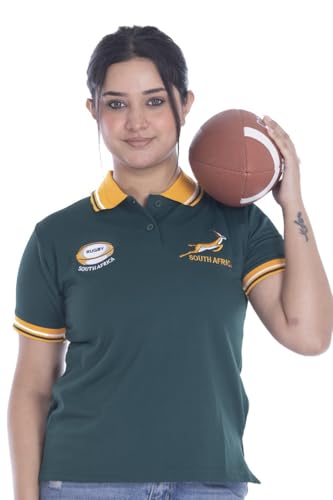 New Model UK Women South Africa Rugby Fan Supporter T-Shirt (S Dark Green)