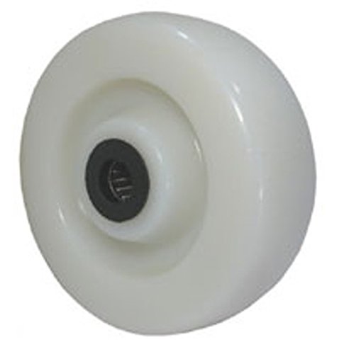6" X 2" (6DNY62) White Nylon Wheel, 2-3/16" Hub Length, 3/4" Roller Bearing