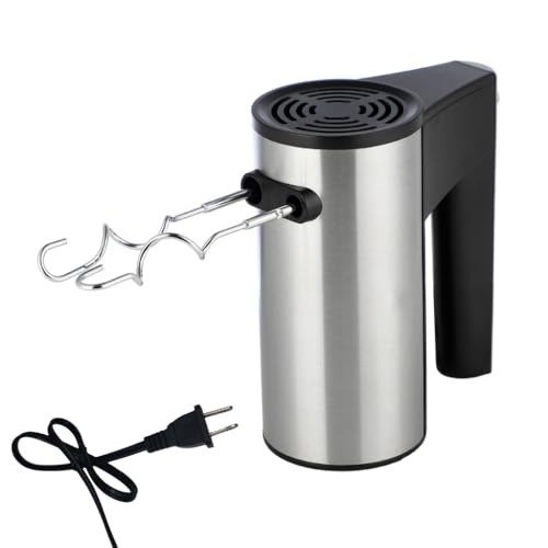 ZHIZHOUNEY Eggs Beater Handheld Electric Mixer Eggs Beater with Whisk and Dough Hook Stainless Steel Milk Frother for Baking Whipping Machine