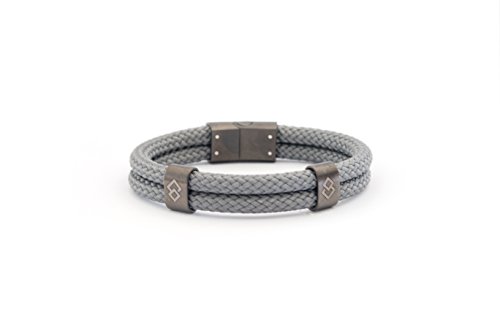 TRION:Z Zen Loop Duo Magnetic Bracelets for Women & Men Wristband Featuring Patented ANSPO Technology Unisex Bracelet (Large, Charcoal)