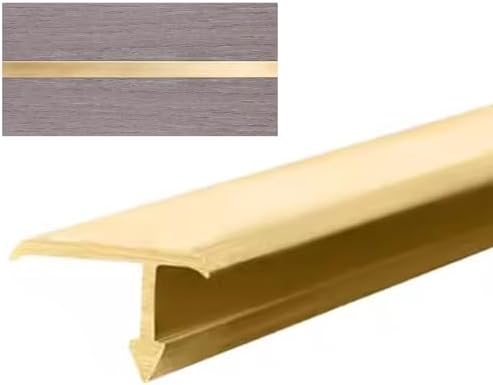 Brushed Brass T-Molding Floor Transition Strip - Seam Binder for Tile to Wood, Laminate Flooring & Entry Doorways - Durable Threshold Cover for Smooth Transitions