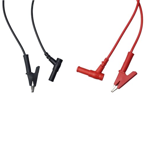Image of FDXGYH 2pcs Multimeter Testing Probe L Type Banana Male Plug to Alligator Clip Test Cable Wires Meter Leads (Black + Red)