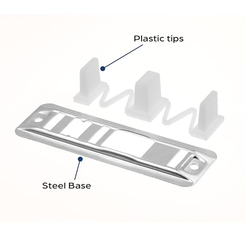 Image of Prime-Line N 6560 Stamped Steel, Adjustable, Closet Door, Floor Guide (2 Pack) | 2 Pack
