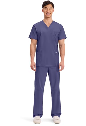 Image of Cherokee WW Revolution V-Neck Scrub Top for Men with 3 Pockets