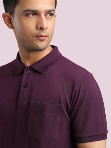 Image of Rupa Bumchums Men Super Combed Cotton Solid Half Sleeve Club Collar Polo Regular Fit T-Shirt with Chest Pocket