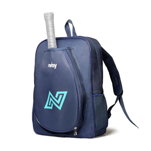 Bolsa Mochila Beach Tenis Raquete Raqueteira Preta Rosa Netsy (AZUL)