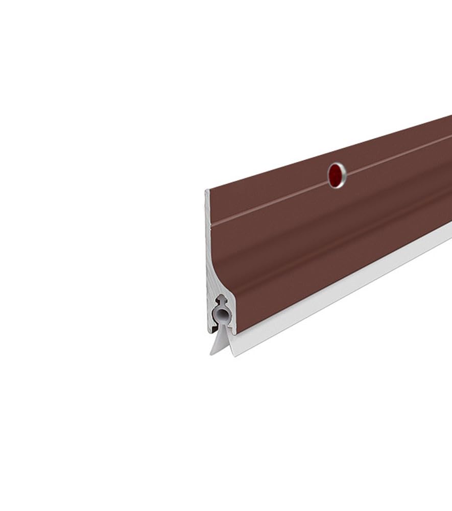 Metal Door Draft Stopper Bottom,Aluminium Mice Sweep Windscreen Dust Seal Stripping,Underdoor Draught Excluder Blocker,Seals Sweep Strip for Doors (Brown2,85 * 3.6CM) โ image 1