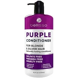 Purple Conditioner for Blonde Hair - Sulfate and Paraben Free Toner - No More Orange and Yellow Brassy Tones - More Balance for Color Treated, Bleached, Silver, White and Gray Hair - Women and Men