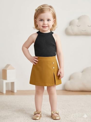 Image of A.T.U.N. (ALL THINGS UBER NICE) Girls Tank Top and Skort Set | Stylish Sleeveless 2 Piece Outfit Set for Kids | Comfortable Soft Fabric Clothing Set for Girls