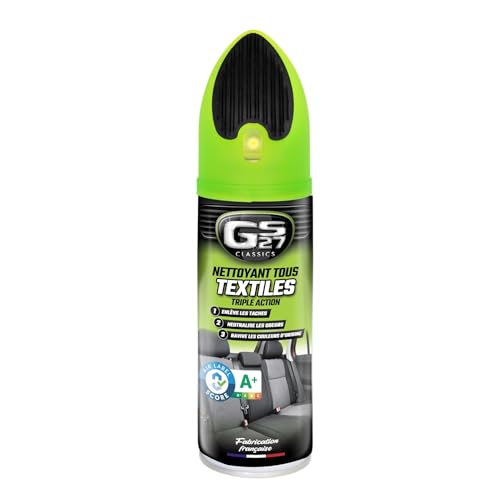 GS27 - Nettoyant Tous Texties Triple Action - Enlève Les Taches - Neutralise Les Odeurs - Ravive Les Couleurs d'origine - Fabriqué en France - 400 ML, Neutre