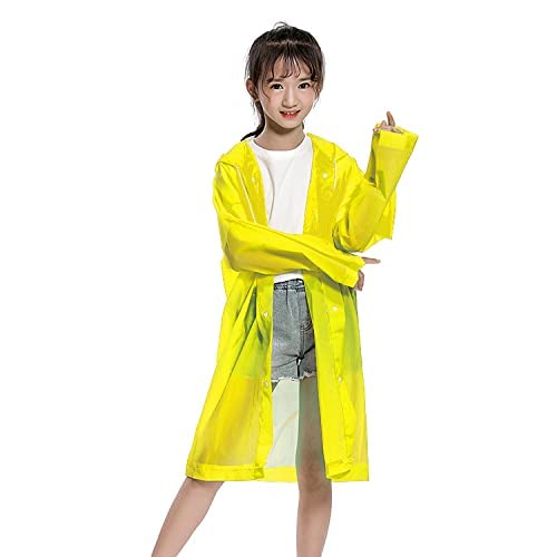 CHACKO Kid's Girl's Outdoor Traveling Plain Raincoat/Rain wear/Rain Suit (Yellow,10-11 Year)-(Pack of 01) - Image 3 thumbnail