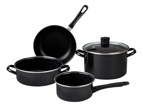 Opiniones y reviews de Acero vitrificado los preferidos por los clientes. 39 Batería De Cocina Acero Vitrificado 5 Piezas Negro