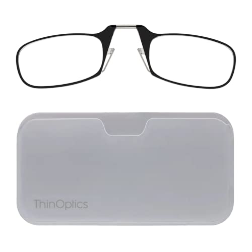 ThinOptics unisex-adult Universal Pod Case + Rectangular Reading Glasses